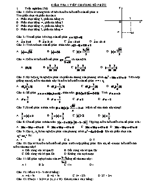 Toán 12 - Kiểm tra 1 tiết chương số phức